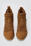 Xti Footwear - Perforated Ankle Boots Block Heel - Camel Suede