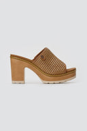 Refresh - Platform Block Heel Mules - Tan Matte