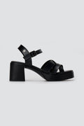 Refresh - Platform Block Heel Sandals - Black Matte