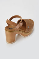 Refresh - Platform Block Heel Sandals - Tan Matte