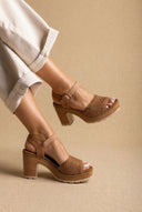 Refresh - Platform Block Heel Sandals - Tan Matte