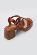 Refresh - Platform Block Heel Sandals - Tan Matte