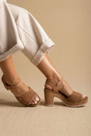 Refresh - Platform Block Heel Sandals - Tan Matte