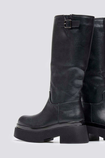Platform Boots Block Heel - Black Matte - thefashionproject.gr - Stephan