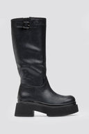 Platform Boots Block Heel - Black Matte - thefashionproject.gr - Stephan