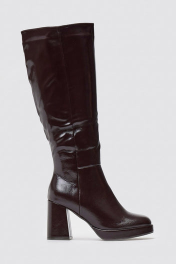 Platform Boots ERYNN - Brown Crinkled Patent - thefashionproject.gr - ERYNN