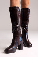 Platform Boots ERYNN - Brown Crinkled Patent - thefashionproject.gr - ERYNN