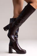Platform Boots ERYNN - Brown Crinkled Patent - thefashionproject.gr - ERYNN
