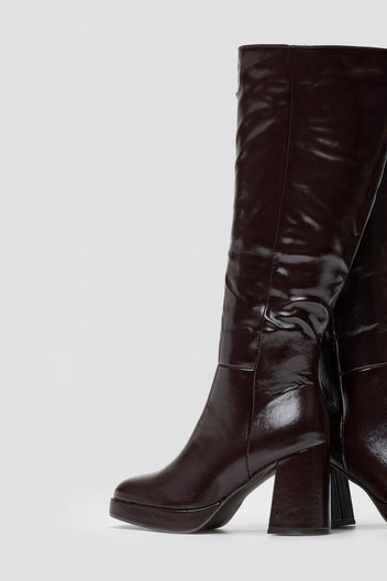 Platform Boots ERYNN - Brown Crinkled Patent - thefashionproject.gr - ERYNN
