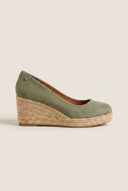 Xti Footwear - Platform Espadrilles Round Toe - Khaki Green Suede