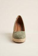 Xti Footwear - Platform Espadrilles Round Toe - Khaki Green Suede