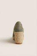 Xti Footwear - Platform Espadrilles Round Toe - Khaki Green Suede