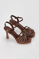 Stephan - Platform High Heel Sandals - Bronze Metallic