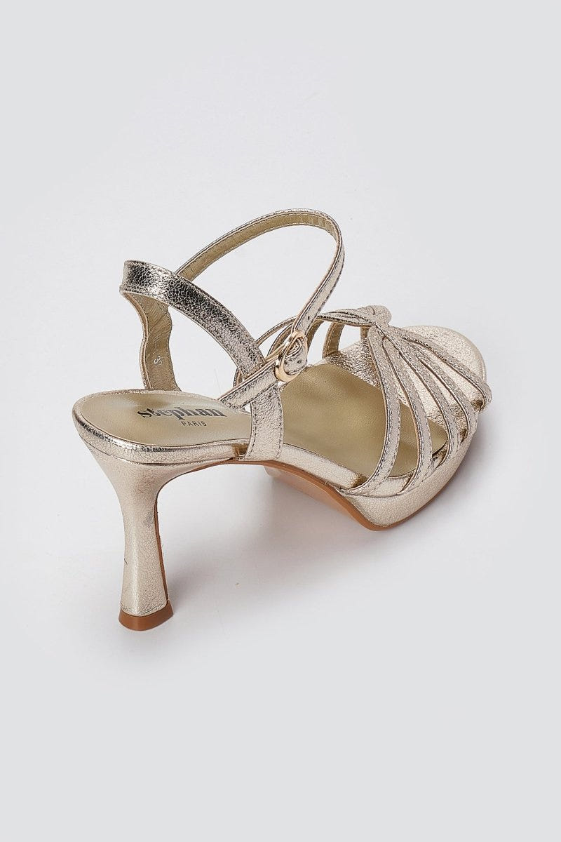 Stephan - Platform High Heel Sandals - Gold Metallic