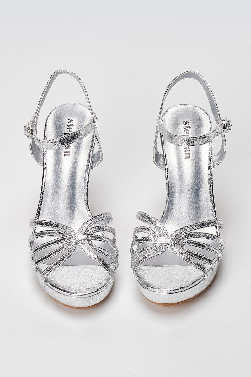 Stephan - Platform High Heel Sandals - Silver Metallic