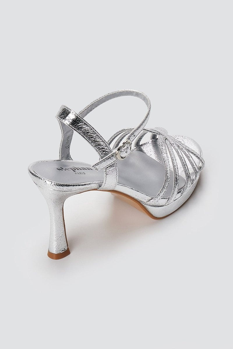Stephan - Platform High Heel Sandals - Silver Metallic