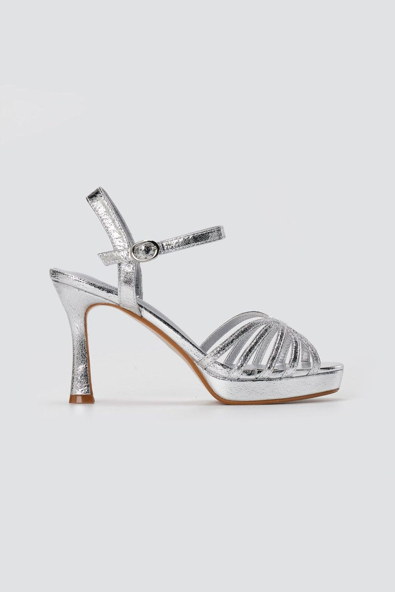 Stephan - Platform High Heel Sandals - Silver Metallic
