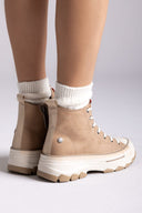 Platform High Top Sneakers Refresh 173078 - Taupe Suede - thefashionproject.gr - Refresh