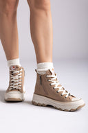 Platform High Top Sneakers Refresh 173078 - Taupe Suede - thefashionproject.gr - Refresh
