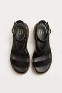 ERYNN - Platform Sandals Ankle Strap - Black Suede