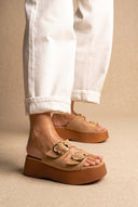 Estil - Platform Sandals - Beige Suede