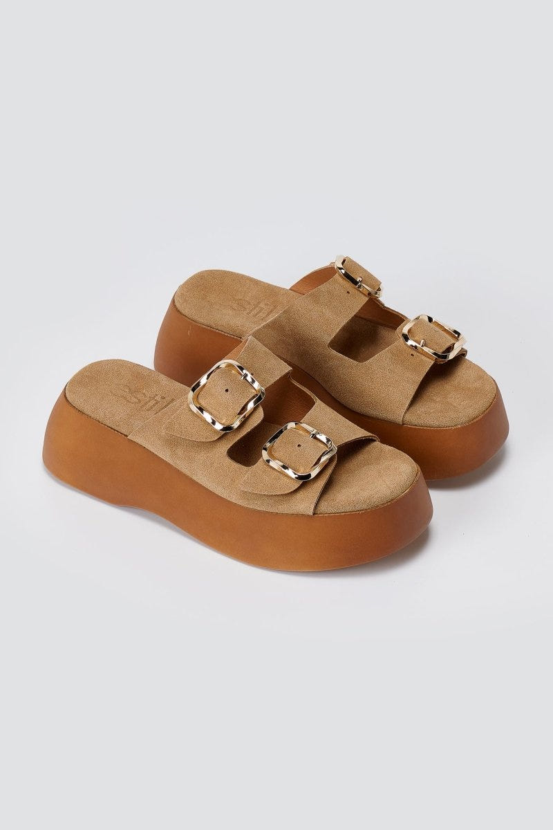 Estil - Platform Sandals - Beige Suede