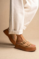 Estil - Platform Sandals - Beige Suede