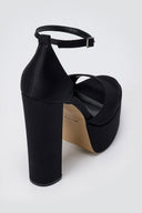 TFP - Platform Sandals - Black Satin