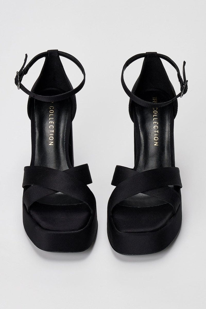 TFP - Platform Sandals - Black Satin
