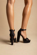 TFP - Platform Sandals - Black Satin