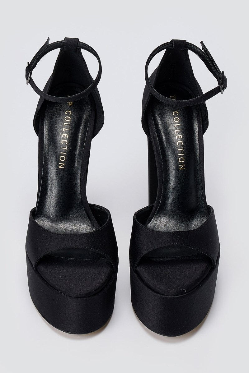 TFP - Platform Sandals - Black Satin