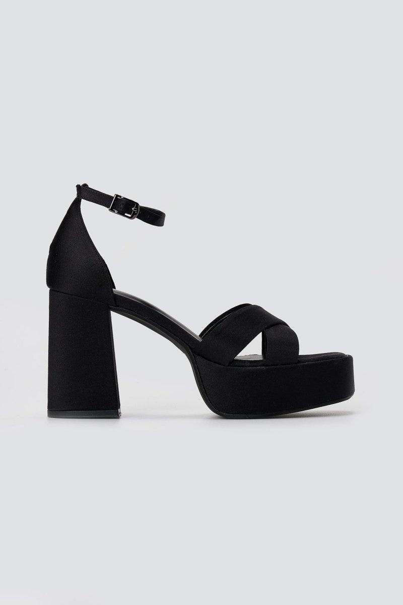 TFP - Platform Sandals - Black Satin