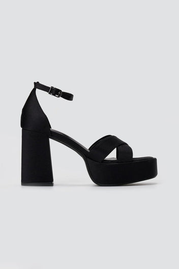 TFP - Platform Sandals - Black Satin