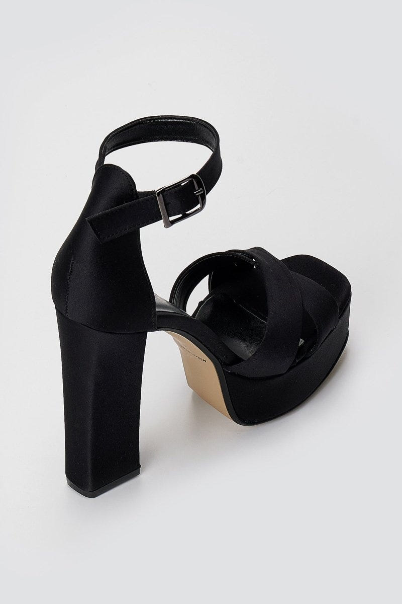 TFP - Platform Sandals - Black Satin