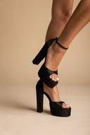 TFP - Platform Sandals - Black Satin