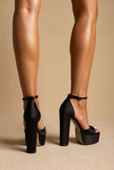 TFP - Platform Sandals - Black Satin