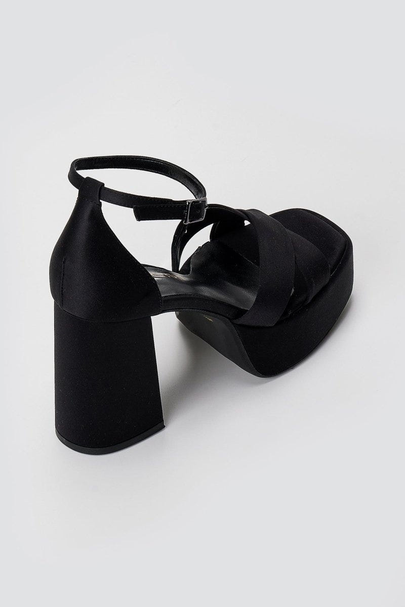 TFP - Platform Sandals - Black Satin