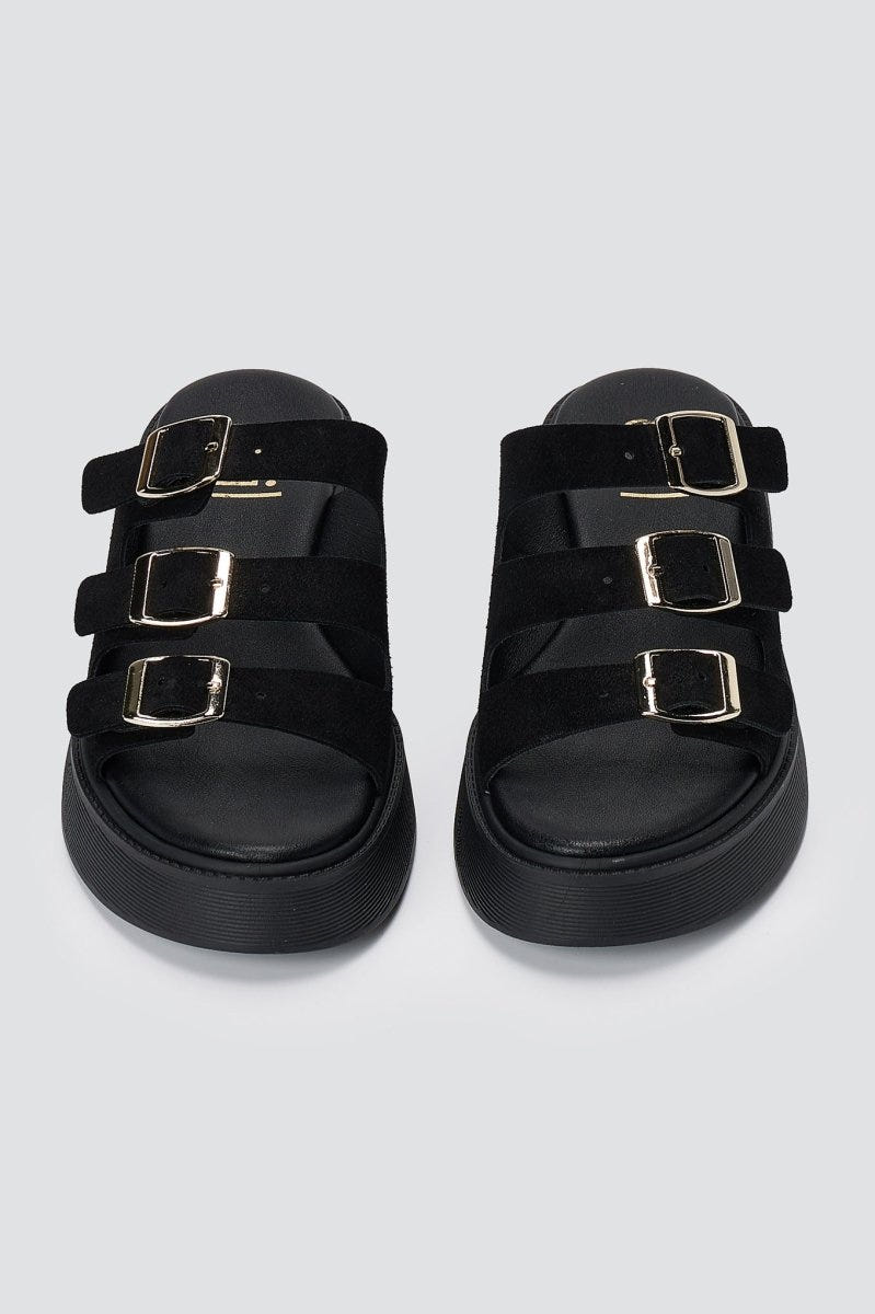Estil - Platform Sandals - Black Suede