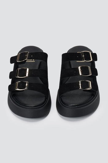 Estil - Platform Sandals - Black Suede