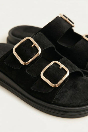 Estil - Platform Sandals - Black Suede