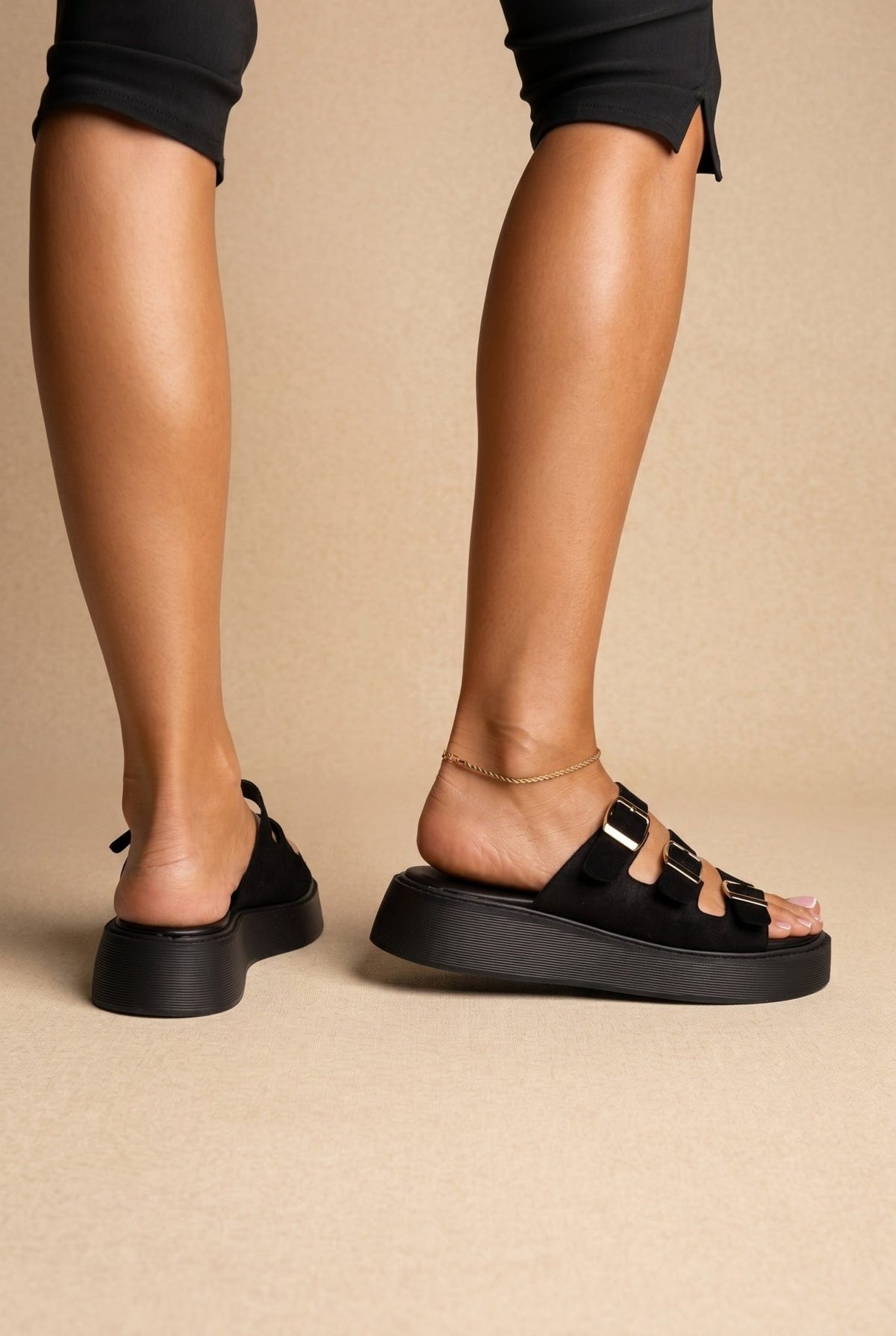 Estil - Platform Sandals - Black Suede