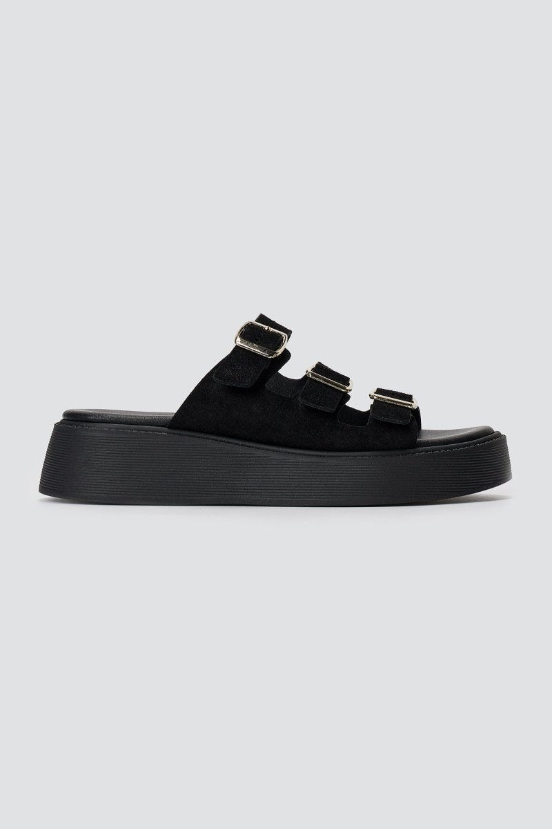 Estil - Platform Sandals - Black Suede