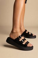 Estil - Platform Sandals - Black Suede