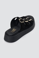 Estil - Platform Sandals - Black Suede