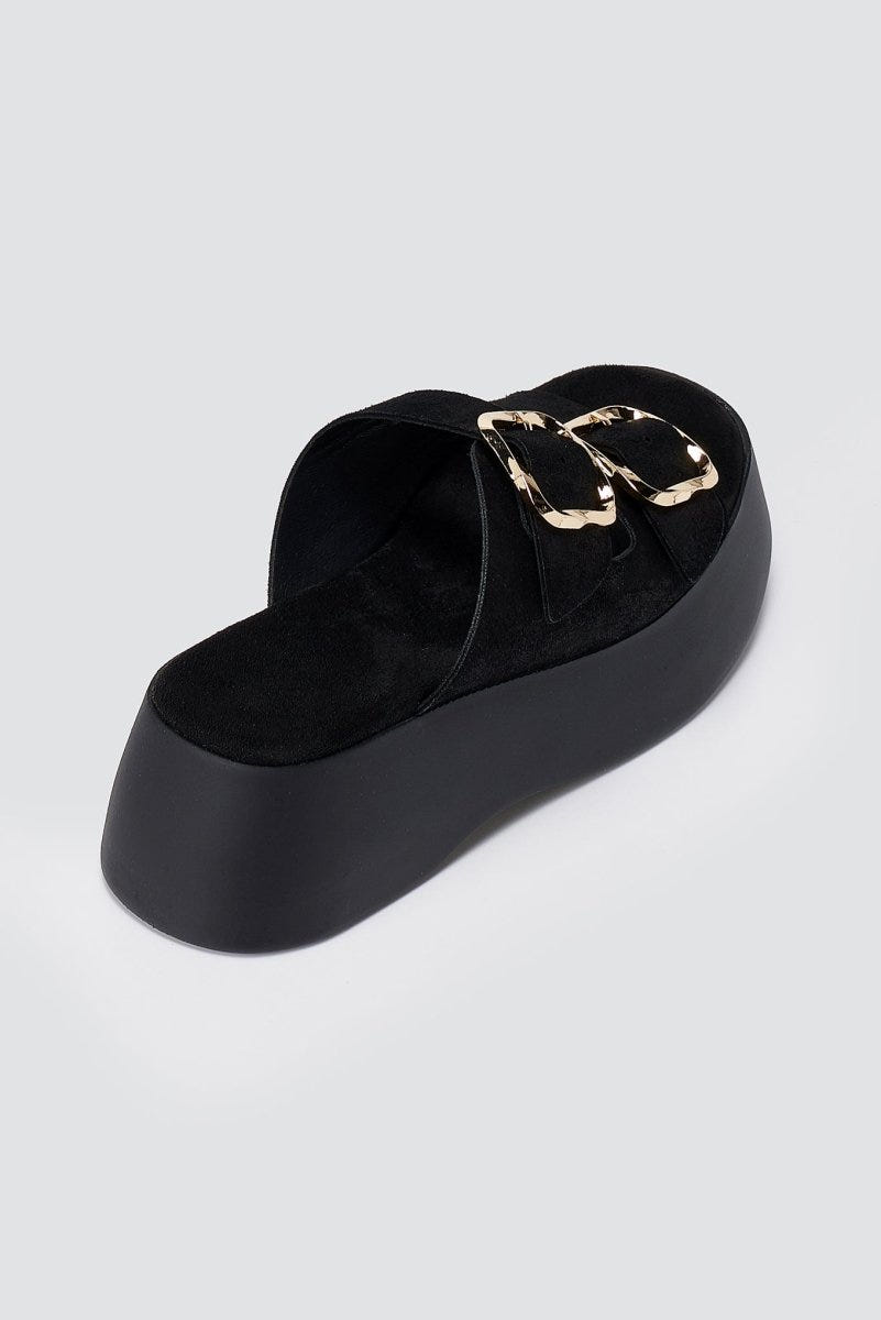 Estil - Platform Sandals - Black Suede