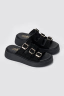 Estil - Platform Sandals - Black Suede
