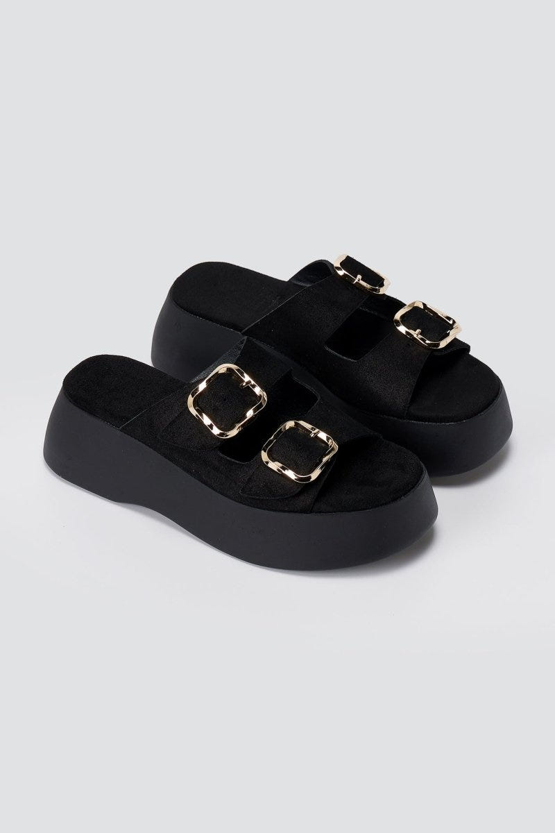 Estil - Platform Sandals - Black Suede
