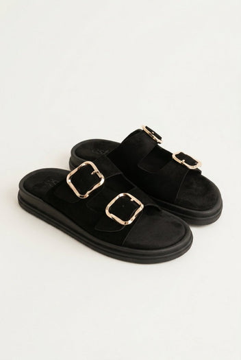 Estil - Platform Sandals - Black Suede