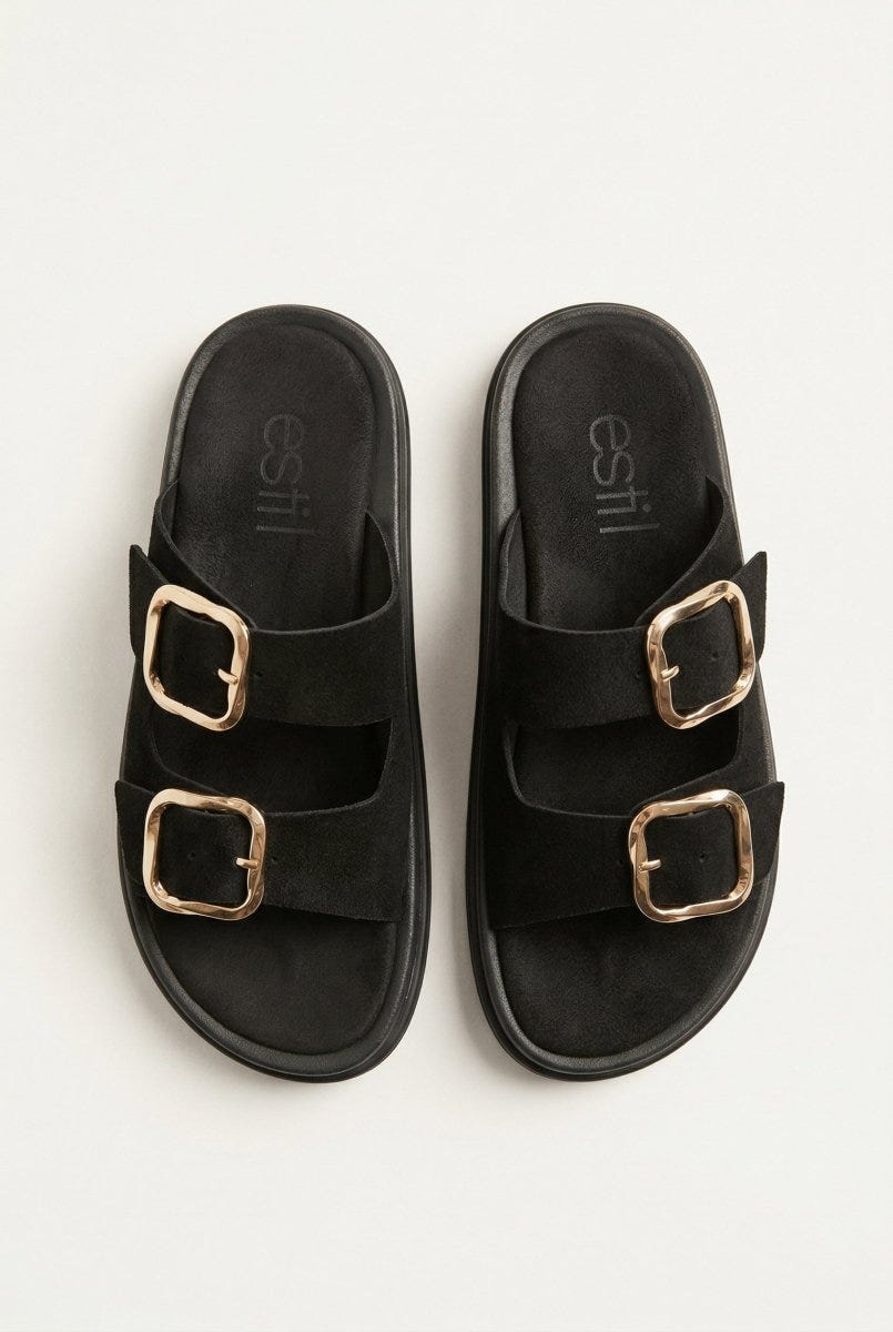 Estil - Platform Sandals - Black Suede