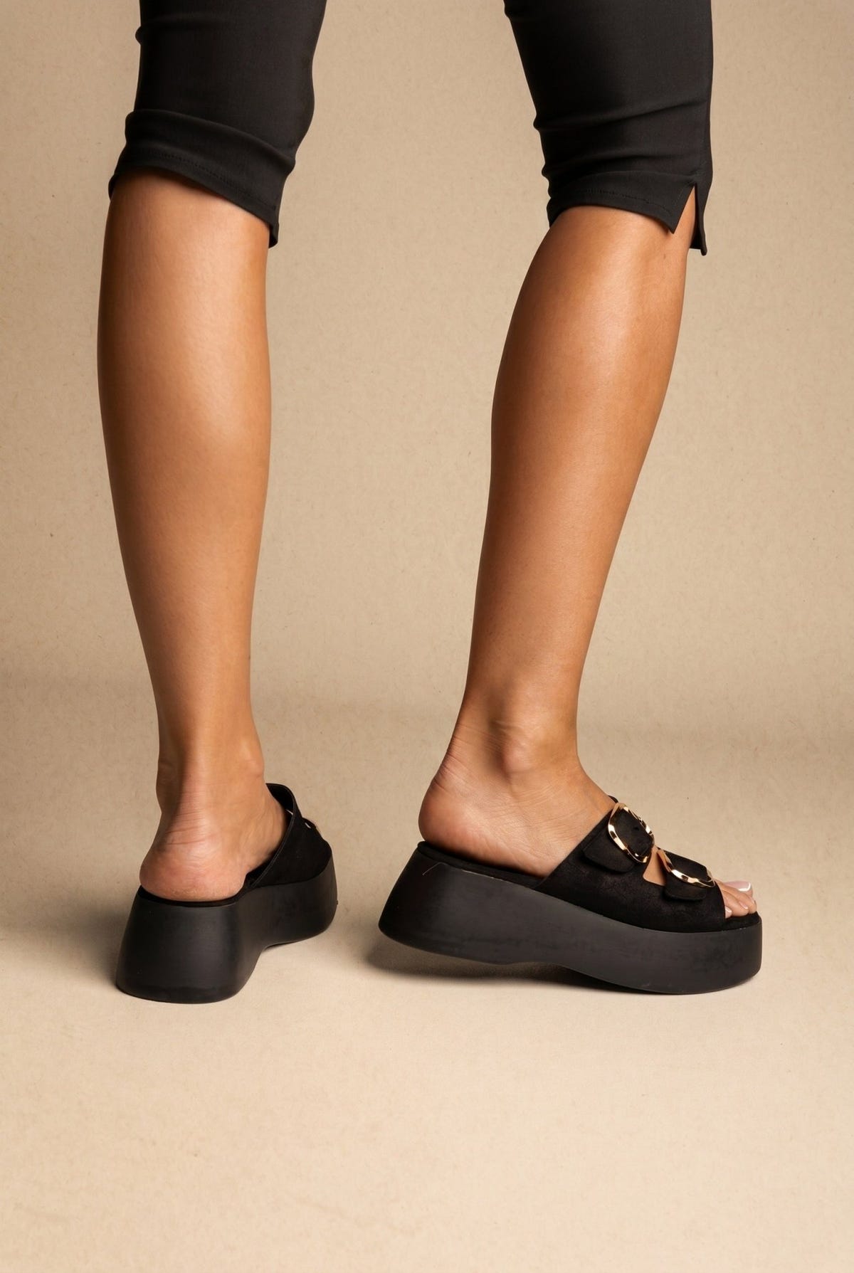 Estil - Platform Sandals - Black Suede
